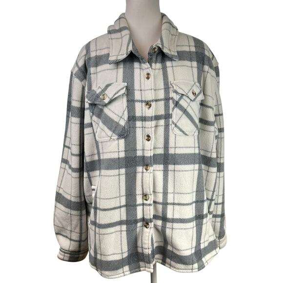 Sage Collective Plaid Flannel Fleece Lined Shirt Jacket Shacket Size XL - Picture 1 of 8